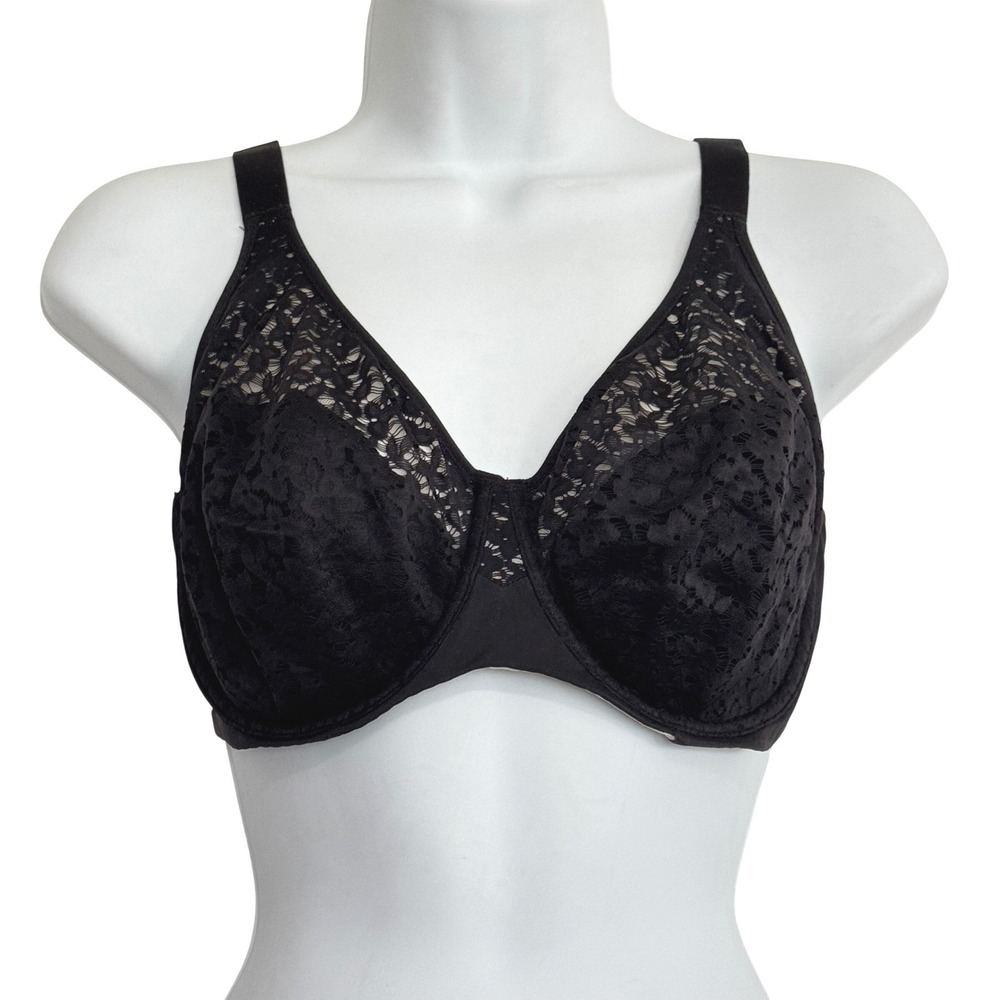 Chantelle Bra Black Lace Full Coverage 34‎ DDDD Underwire Adjustable Straps